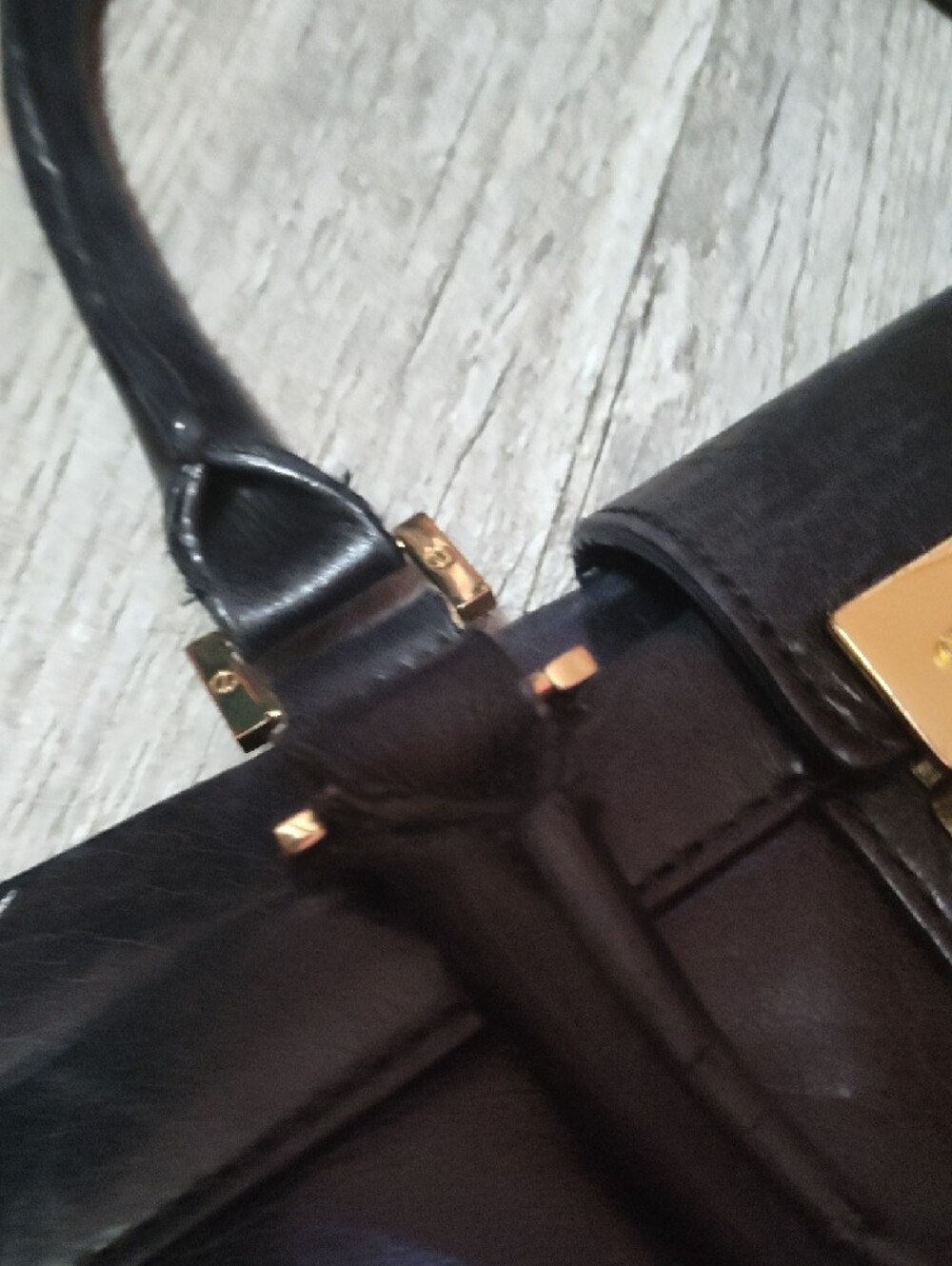 Tory Burch Holland Black And Gold Detailing Satchel - Picture 5 of 9